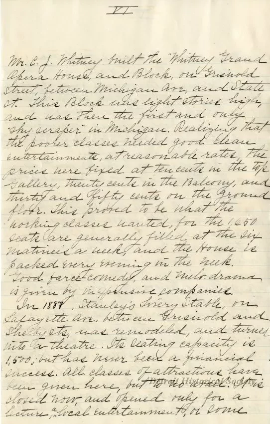 Letter - The Stage in Detroit