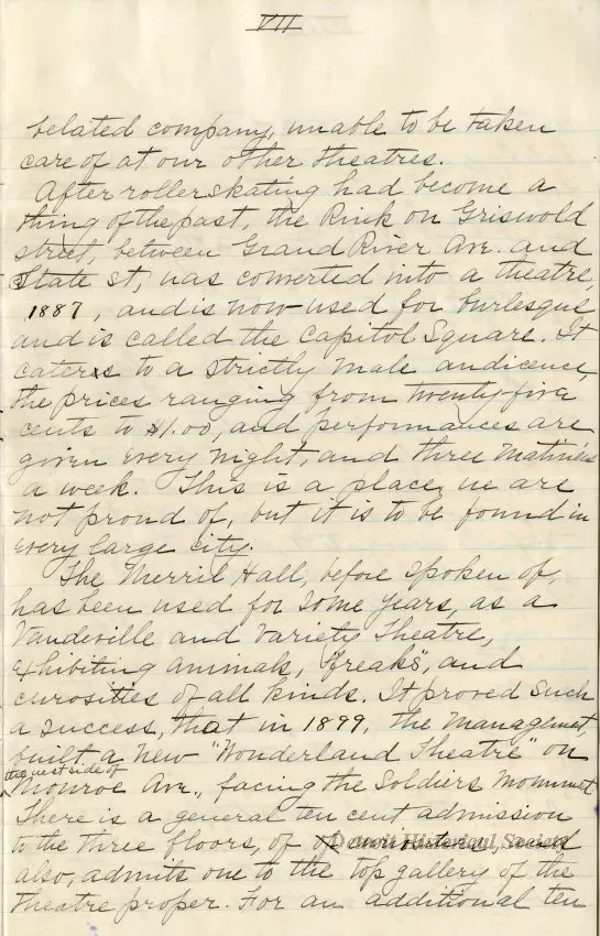 Letter - The Stage in Detroit