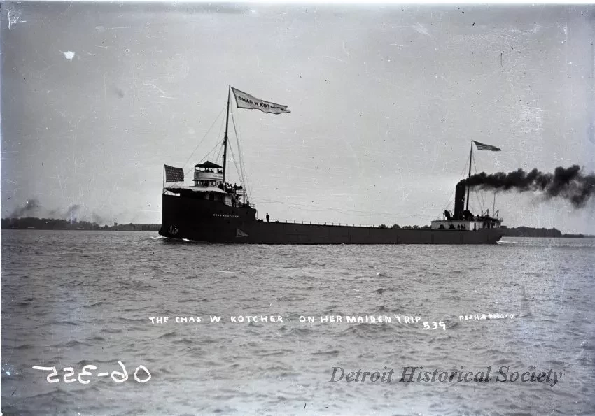 Negative, Glass-plate - The CHAS. W. KOTCHER on Her Maiden Trip