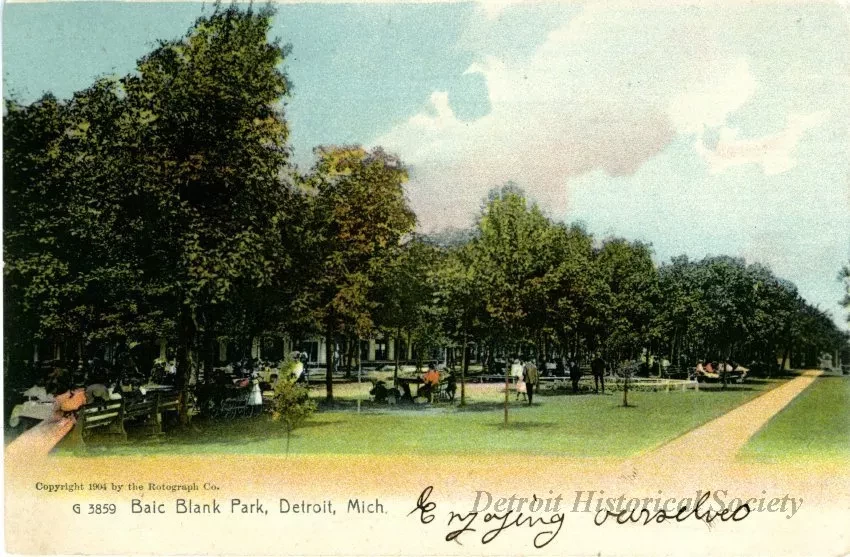 Postcard - Baic Blank [sic] Park, Detroit, Mich.