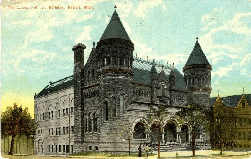 Postcard - The Museum of Art Building, Detroit, Mich.