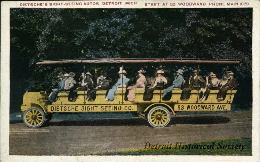 Postcard - Dietsche's Sight-Seeing Autos, Detroit, Mich.