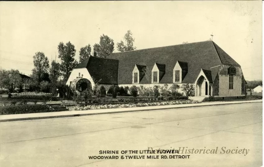 Postcard - Shrine of the Little Flower, Woodward & Twelve Mile Rd. Detroit