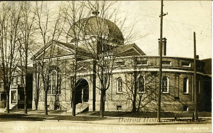 Postcard - Methodist Church, Wyandotte, Mich.