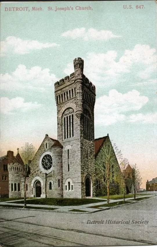 Postcard - St. Joseph's Church, Detroit, Mich.