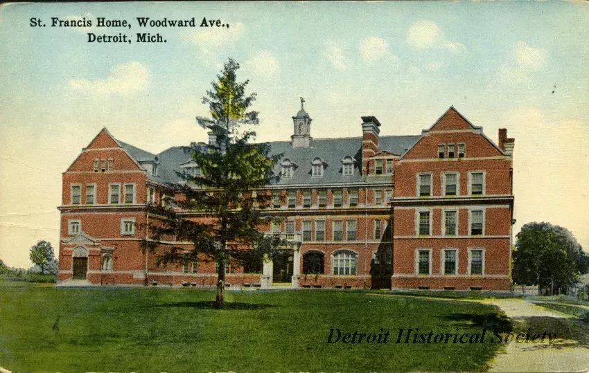 Postcard - St. Francis Home, Woodward Ave., Detroit, Mich.