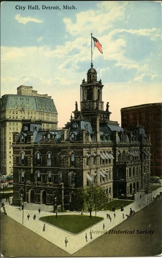 Postcard - City Hall, Detroit, Mich.