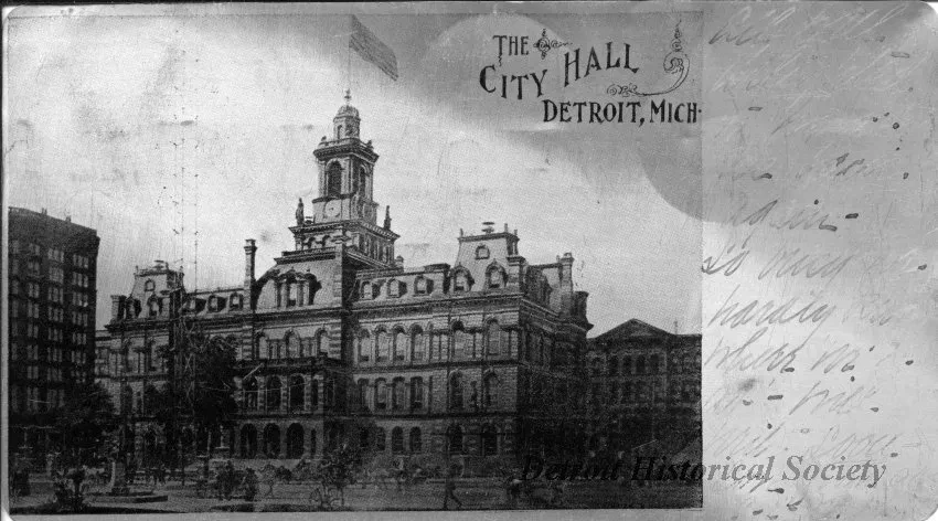 Postcard - The City Hall, Detroit, Mich.