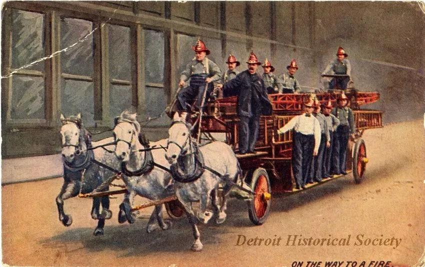 Postcard - On the Way to a Fire.