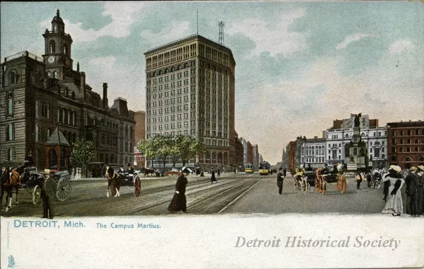 Postcard - The Campus Martius, Detroit, Mich.