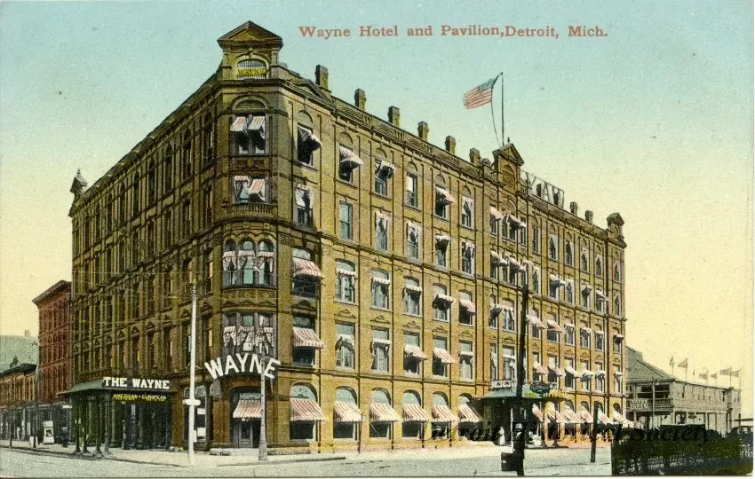 Postcard - Wayne Hotel and Pavilion, Detroit, Mich.