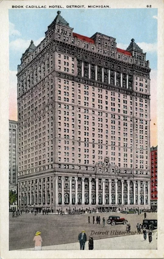 Postcard - Book Cadillac Hotel, Detroit, Michigan.