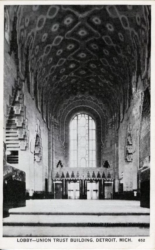 Postcard - Lobby - Union Trust Building, Detroit, Mich.