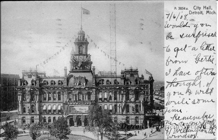 Postcard - City Hall, Detroit, Mich. - City Hall, Detroit, Mich.