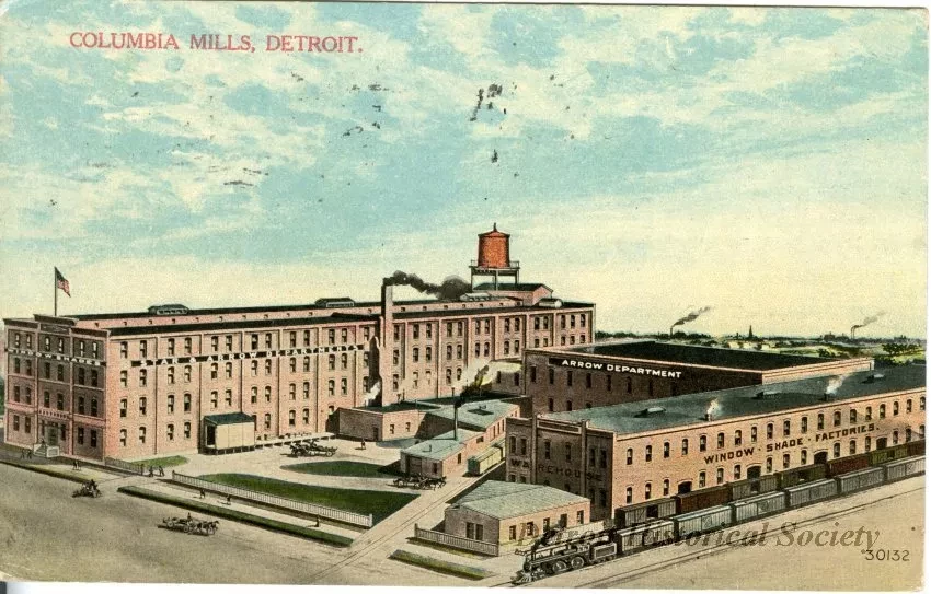 Postcard - Columbia Mills, Detroit.