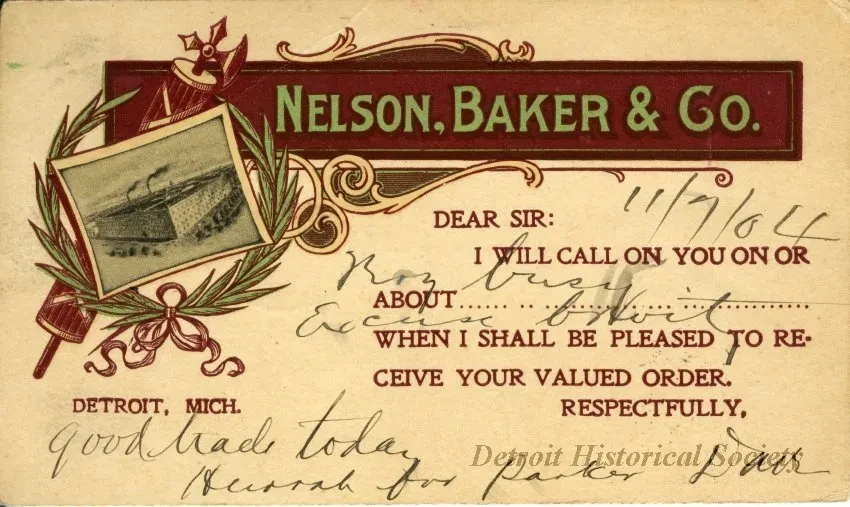 Postcard - Nelson, Baker & Co.