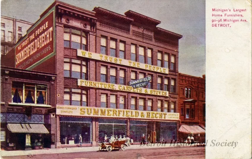 Postcard - Michigan's Largest Home Furnishers, 90-96 Michigan Ave., Detroit.