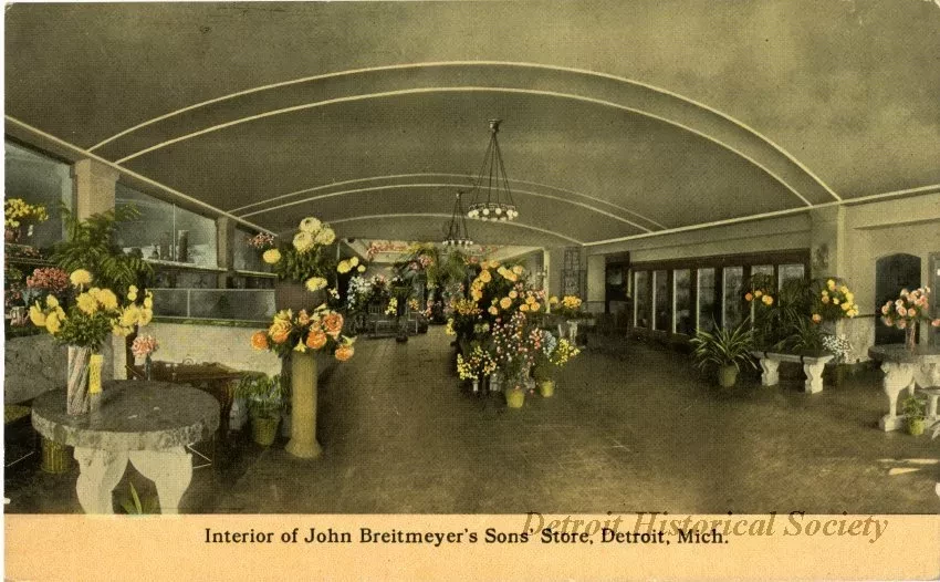 Postcard - Interior of John Breitmeyer's Sons' Store, Detroit, Mich.