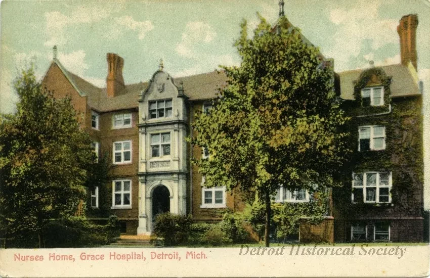 Postcard - Nurses Home, Grace Hospital, Detroit, Mich.