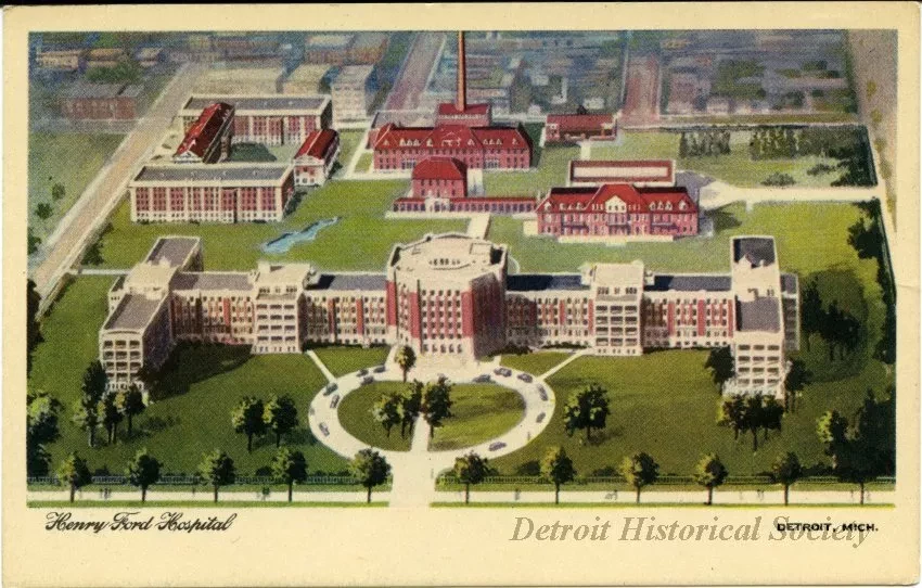 Postcard - Henry Ford Hospital, Detroit, Mich.