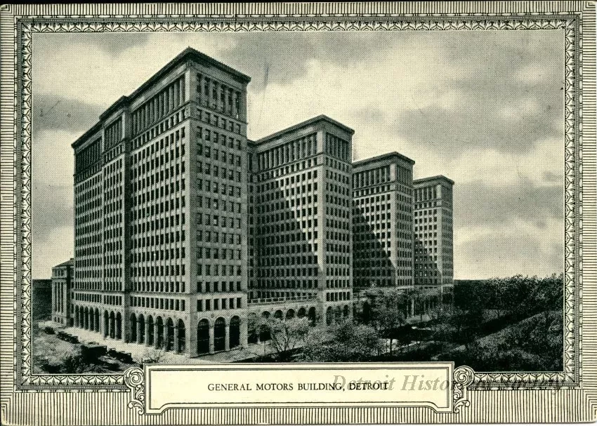 Postcard - General Motors Building, Detroit