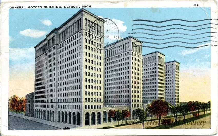 Postcard - General Motors Building, Detroit, Mich.