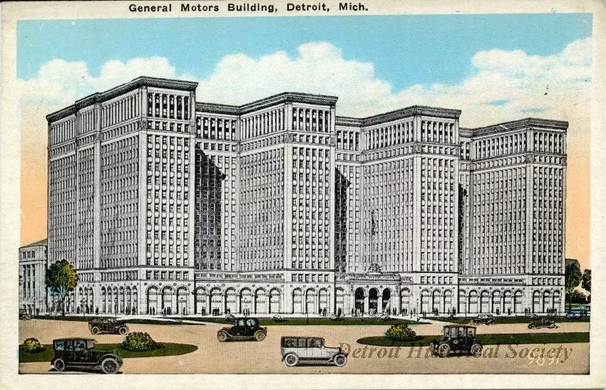Postcard - General Motors Building, Detroit, Mich.