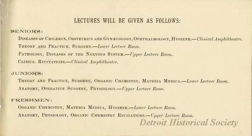 Calendar - University of Michigan Department of Medicine and Surgery Order of Exercises, Second Semester, 1889-90.