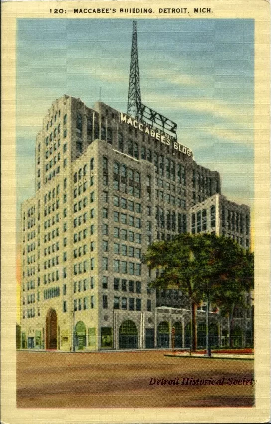 Postcard - Maccabee's Building, Detroit, Mich.