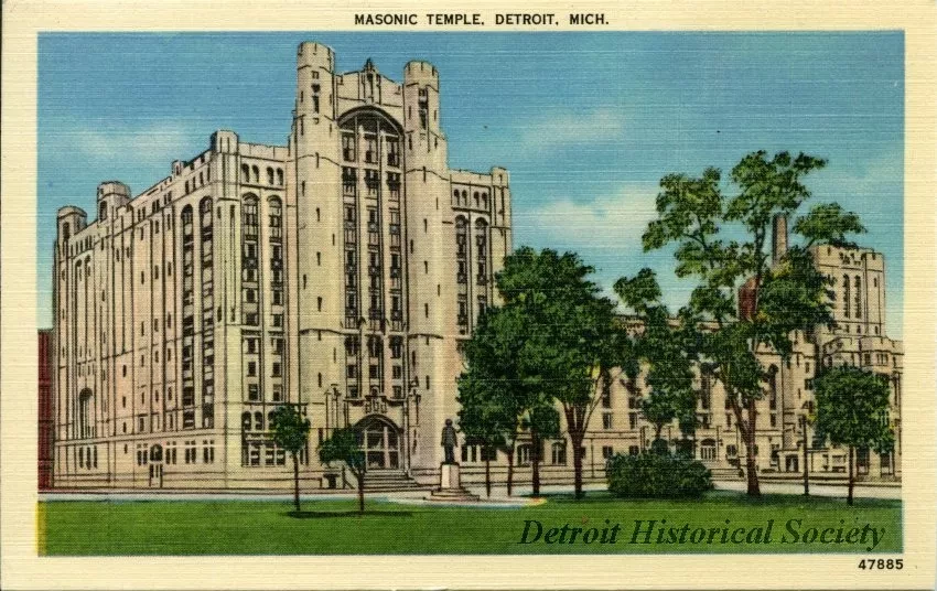 Postcard - Masonic Temple, Detroit, Mich.