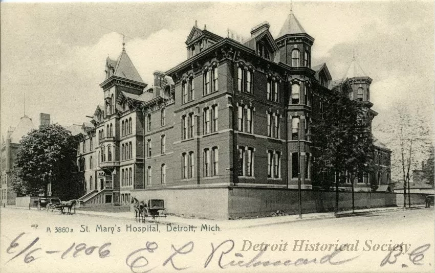 Postcard - St. Mary's Hospital, Detroit, Mich. - St. Mary's Hospital, Detroit, Mich.