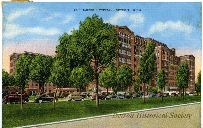 Postcard - Harper Hospital, Detroit, Mich.