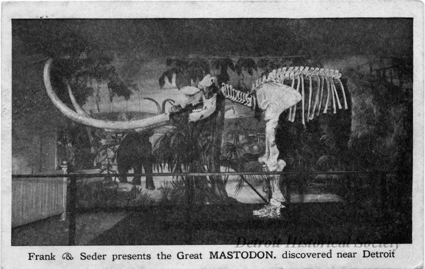 Postcard - Frank & Seder presents the Great Mastodon, discovered near Detroit