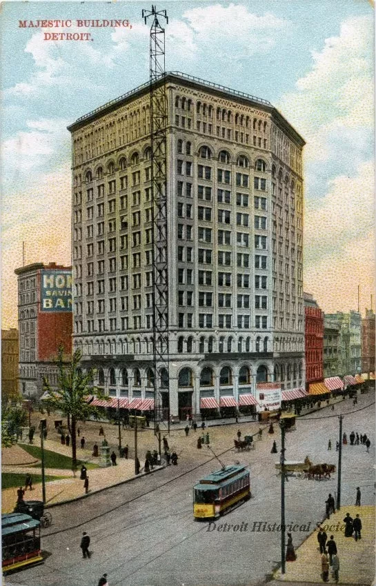Postcard - Majestic Building, Detroit.