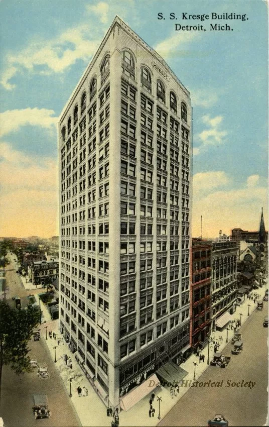 Postcard - S. S. Kresge Building, Detroit, Mich.
