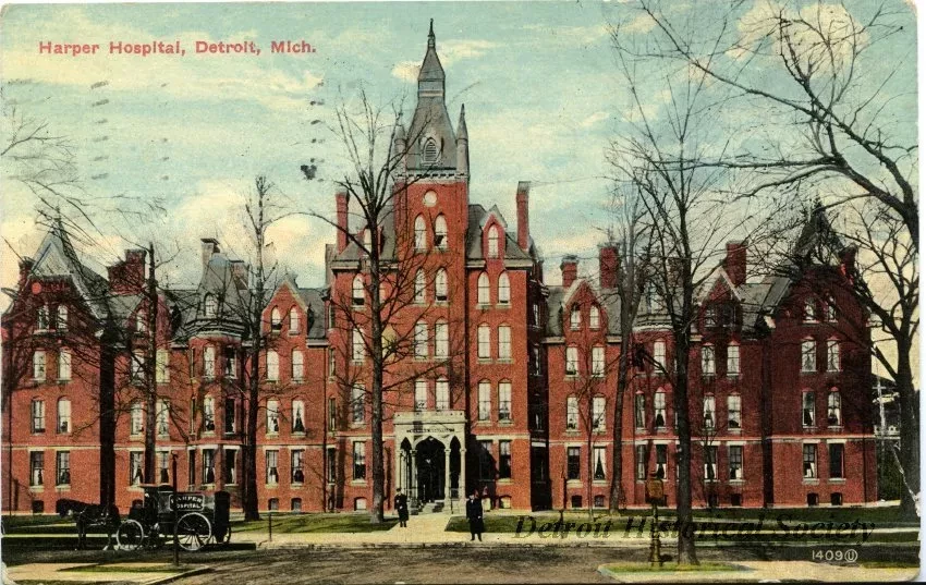 Postcard - Harper Hospital, Detroit, Mich.
