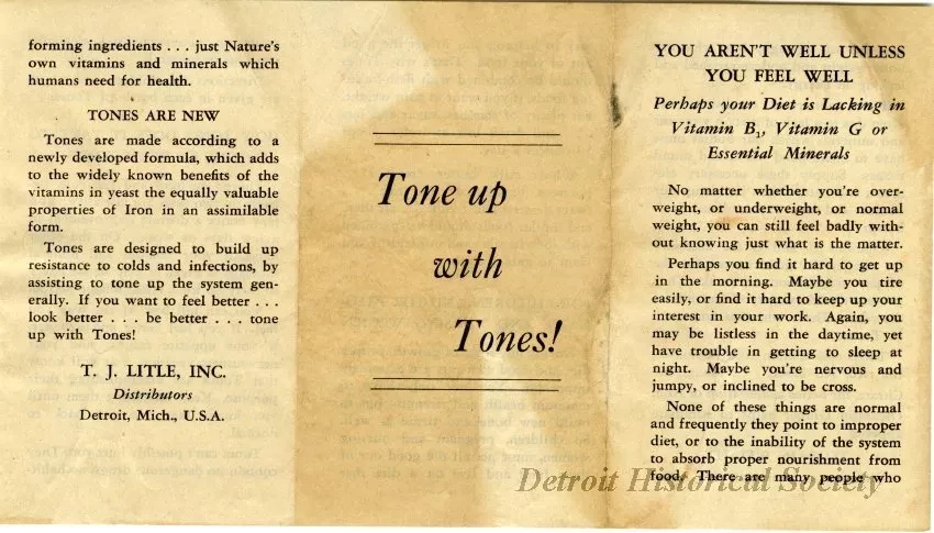 Handbill - Tone Up With Tones!