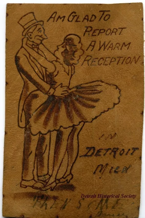 Postcard - Am Glad to Report a Warm Reception in Detroit Mich