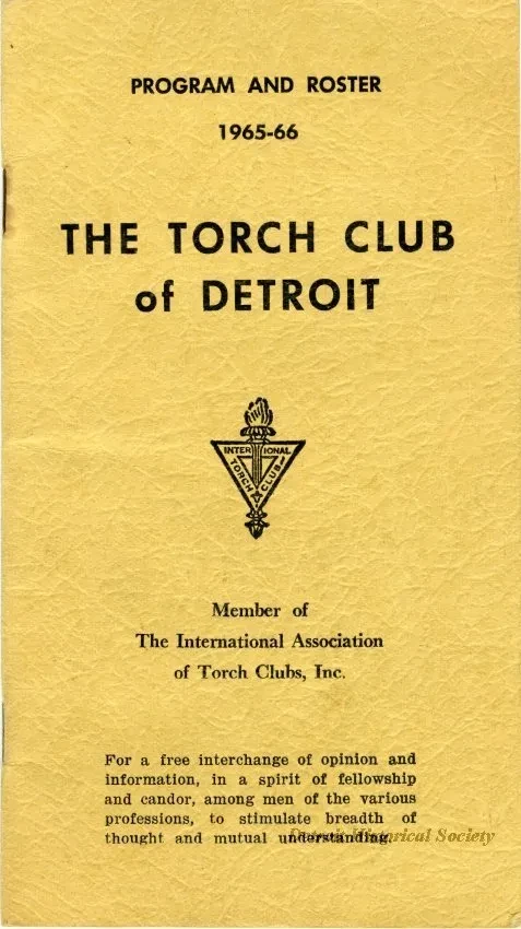 Roster - The Torch Club of Detroit, Program and Roster 1965-66