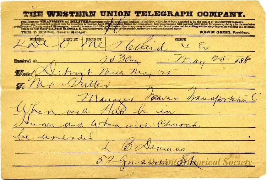Telegram - The Western Union Telegraph Company
