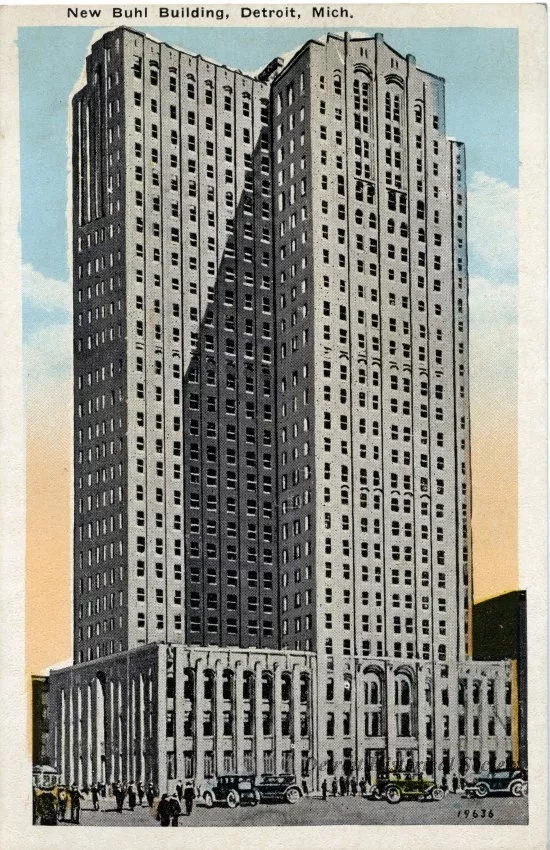 Postcard - New Buhl Building, Detroit, Mich.