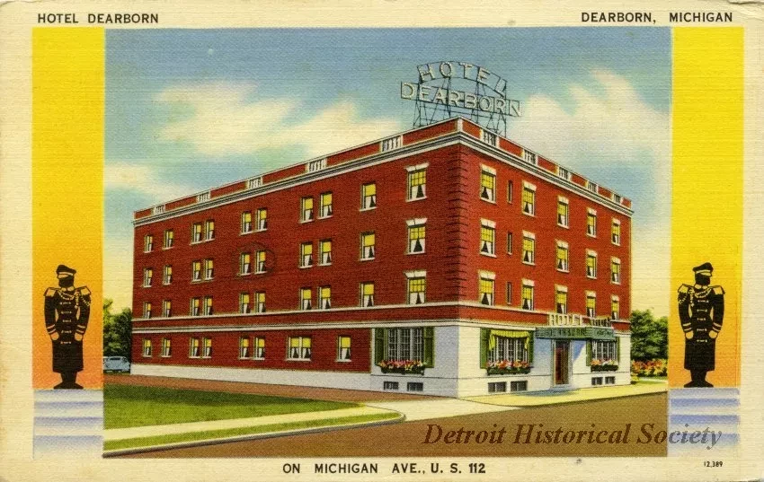 Postcard - Hotel Dearborn, Dearborn, Michigan
On Michigan Ave., U. S. 112
