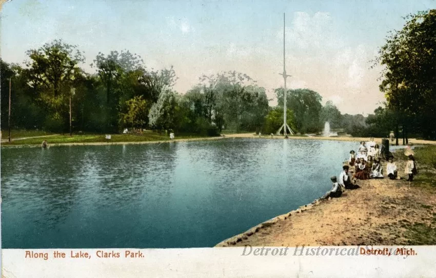 Postcard - Along the Lake, Clarks Park