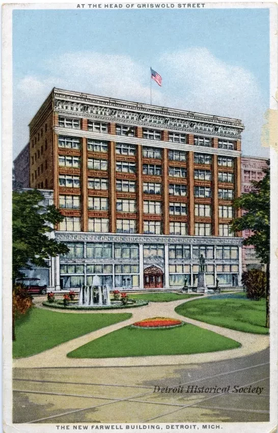 Postcard - The New Farwell Building, Detroit Mich.
At the Head of Griswold Street