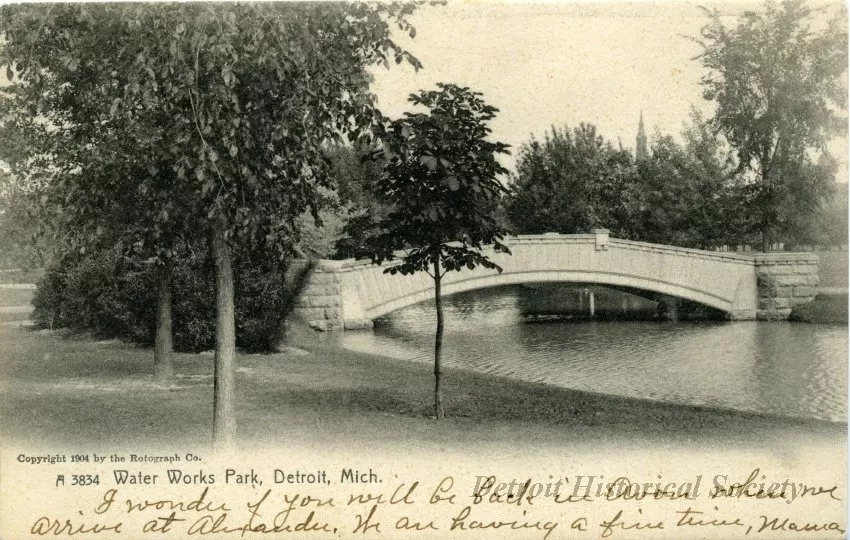 Postcard - Water Works Park, Detroit, Mich.