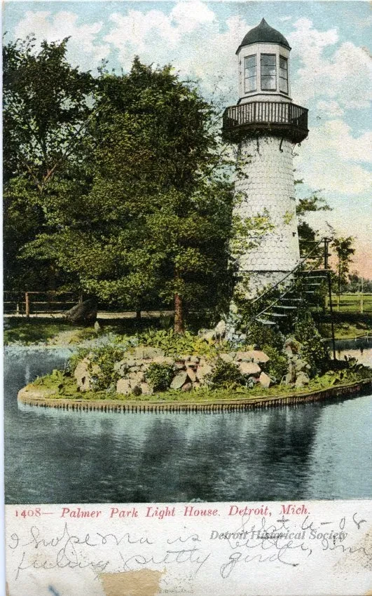 Postcard - Palmer Park Light House, Detroit, Mich.