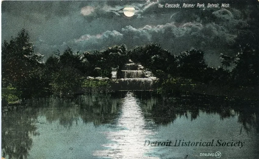 Postcard - The Cascade, Palmer Park, Detriot, MIch.