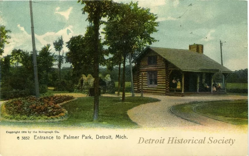 Postcard - Entrance to Palmer Park, Detroit, Mich.