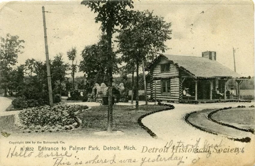 Postcard - Entrance to Palmer Park, Detroit, Mich.