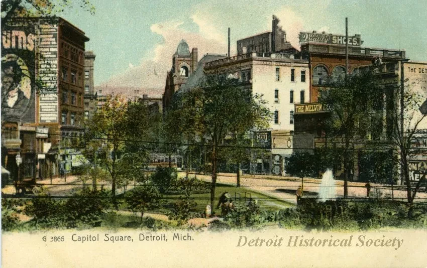 Postcard - Capitol Square, Detroit, Mich.